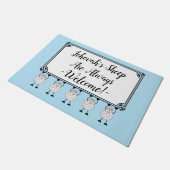"Jehovah's Sheep Are Always Welcome" Doormat Fußmatte (Schrägansicht)