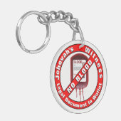 Jehovahs Zeuge - kein Blut Schlüsselanhänger (Vorderseite links)