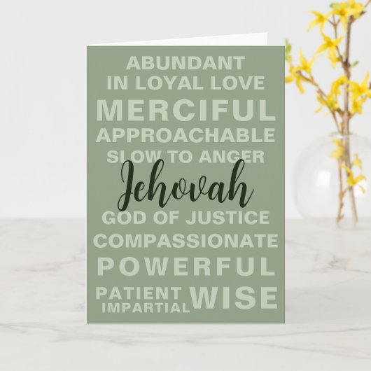 Jehovas Qualitäten | JW Gruß Karte (Gelbe Blume)