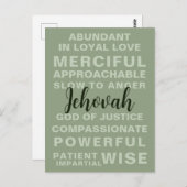 Jehovas Qualitäten | JW Postkarte (Vorne/Hinten)