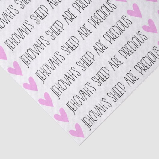 "Jehovas Schafe sind Wertvoll" Gewebepapier Seidenpapier (Detail)