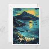 Jeju Island Südkorea Kunstreise zur Illustration Postkarte (Vorne/Hinten)