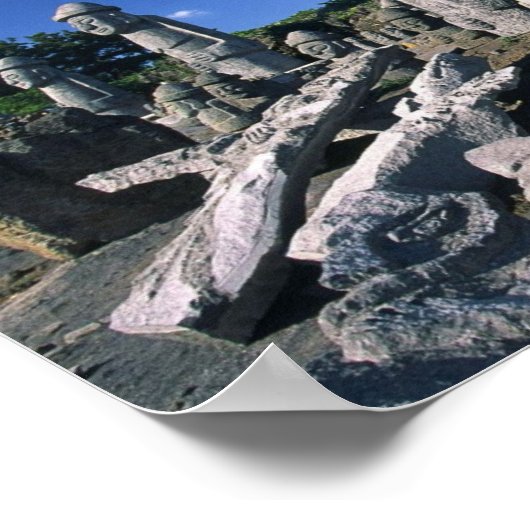 Jeju Stone Großvaters Statues Harubang Poster (Ecke)