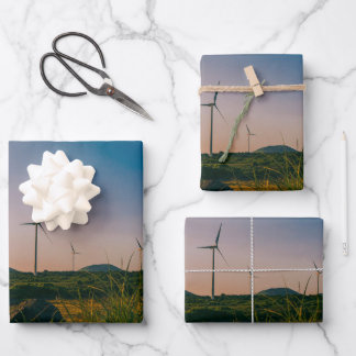 Jeju Wind Farm Landscape Wrapping Paper Geschenkpapier Set