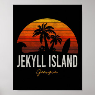 Jekyll Island Beach Georgia Ga Palms Vacacation Su Poster