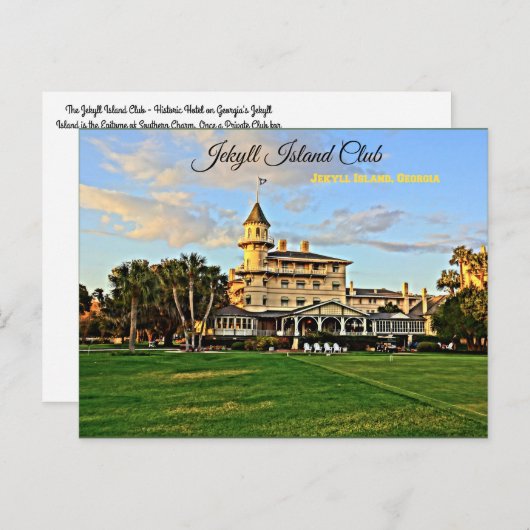 Jekyll Island Club Jekyll Island Georgia Postkarte (Vorne/Hinten)