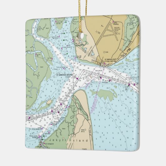 Jekyll Island Florida Chart Keramikornament (Links)