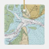 Jekyll Island Florida Chart Keramikornament (Rückseite)