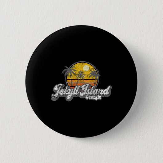 Jekyll Island Ga 70er Retro-Angeln Bootfahren Stra Button (Vorderseite)