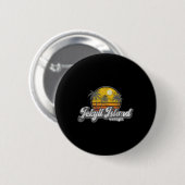 Jekyll Island Ga 70er Retro-Angeln Bootfahren Stra Button (Vorne & Hinten)
