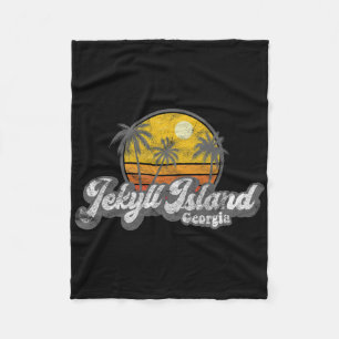Jekyll Island Ga 70er Retro-Angeln Bootfahren Stra Fleecedecke