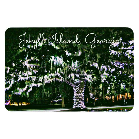 Jekyll Island GA Holiday Lights on Live Oak Tree Magnet (Horizontal)