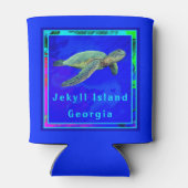 Jekyll Island GA Ocean Blue Majestic Sea Turtle Dosenkühler (Rückseite)