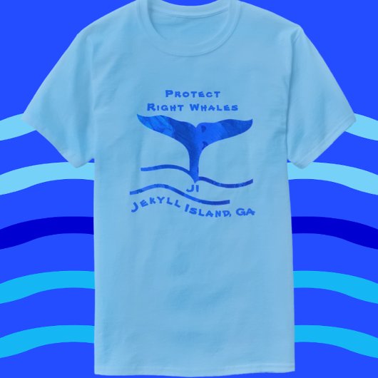 Jekyll Island GA Right Whale Finden und Waves T-Shirt