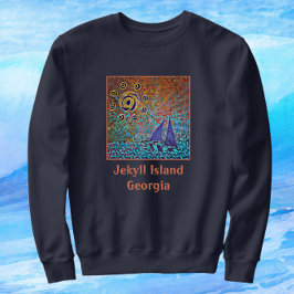 Jekyll Island, GA Sailboat, Ocean Waves und Sun S Sweatshirt