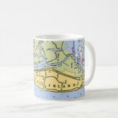 Jekyll Island Georgia Coast Map Mug Kaffeetasse (VorderseiteRechts)