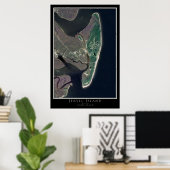 Jekyll Island Georgia From Space Satellite Map Poster (Heimbüro)