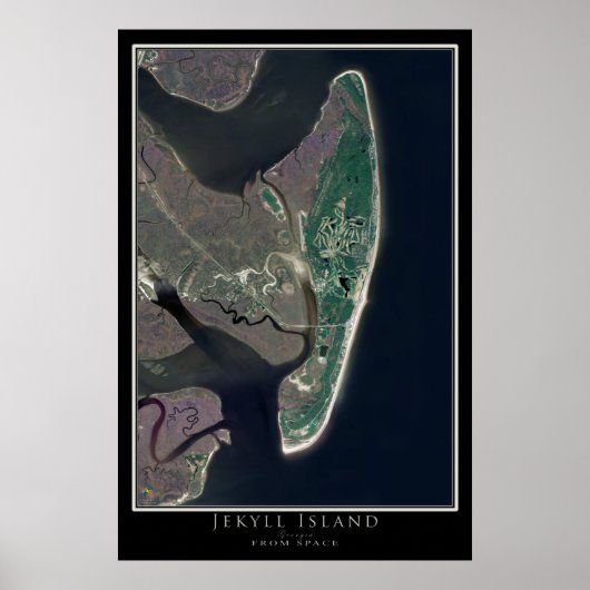 Jekyll Island Georgia From Space Satellite Map Poster (Vorne)