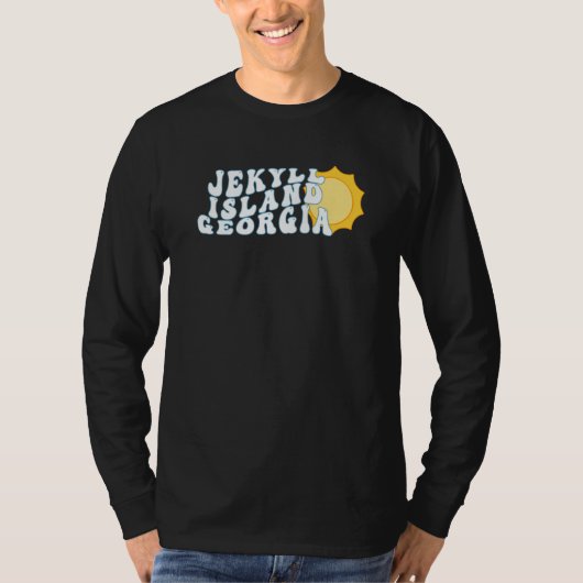 Jekyll Island Georgia GA Retro Wavy Family Vacatio T-Shirt (Vorderseite)