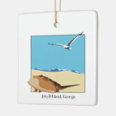 Jekyll Island Georgia Horseshoe Crab Seagull Beach Keramikornament (Links)