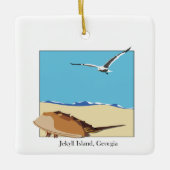 Jekyll Island Georgia Horseshoe Crab Seagull Beach Keramikornament (Vorderseite)