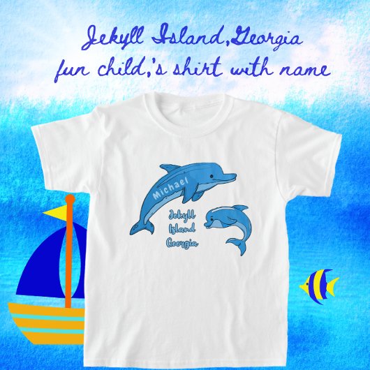 Jekyll Island Georgia Niedlich Playful Blue Delphi T-Shirt