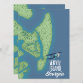 Jekyll Island Georgia USA Karte (Vorne/Hinten)