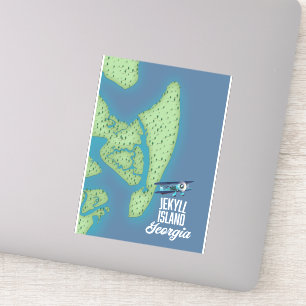 Jekyll Island Georgia USA Karte Aufkleber