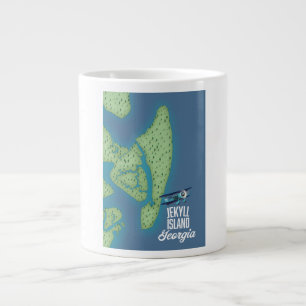 Jekyll Island Georgia USA Karte Jumbo-Tasse