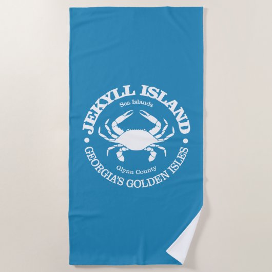 Jekyll Island (Krabbe) Strandtuch (Vorderseite)