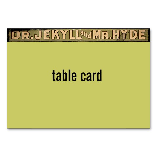Jekyll und Hyde Poster Art Tischnummer (Vorderseite)