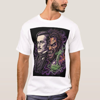 Jekyll und Hyde Split-Face-Horrordesign T-Shirt