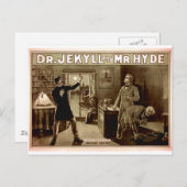 Jekyll und Hyde Vintag Illustration 1880er Postkarte (Vorne/Hinten)