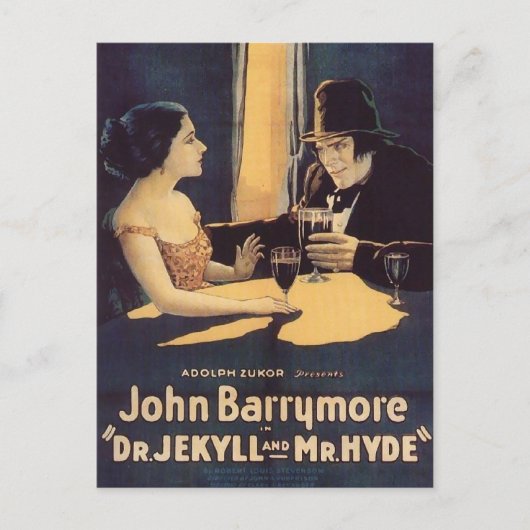 Jekyll und Hyde Vintag Movie Poster Postkarte (Vorderseite)