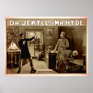 Jekyll und Hyde Vintage Poster zur Leinwand 2