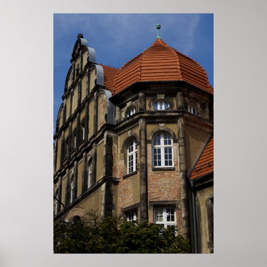 Jelenia Góra Architecture Print - Red Roof Turret Poster (Vorne)