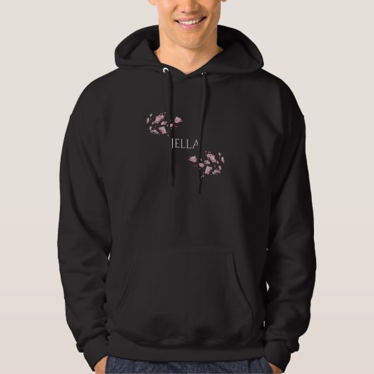 Jella Name mit Blütenzweigen Hoodie (Vorderseite)