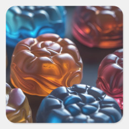 Jellied Candy Fun Quadratischer Aufkleber