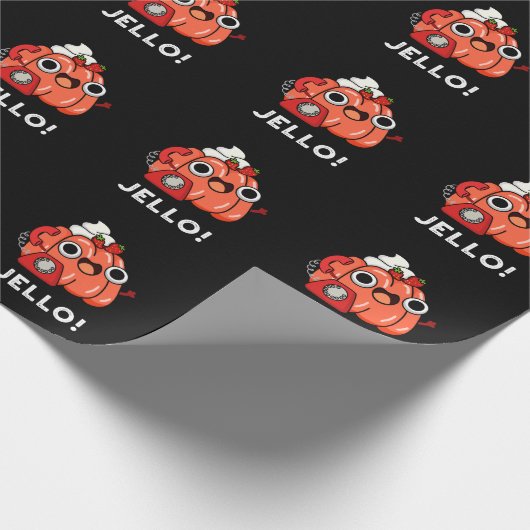 Jello Funny Jello on Phone Puck Dark BG Geschenkpapier (Ecke)