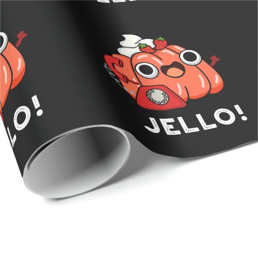 Jello Funny Jello on Phone Puck Dark BG Geschenkpapier (Rolleneckpunkt)