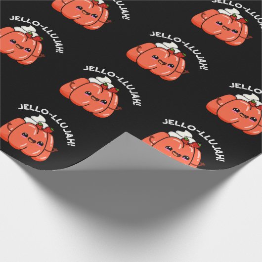 Jello-llujah Funny Jello Food Pun Dark BG Geschenkpapier (Ecke)
