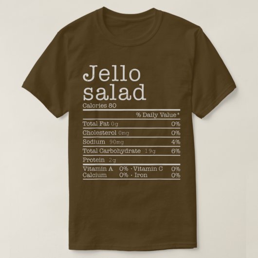 Jello Salad Nutrition Facts Funny Thanksgiving Chr T-Shirt (Design vorne)