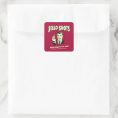 Jello Shots: Trinken, dass man nicht verschütten k Quadratischer Aufkleber (Tasche)