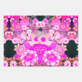 JELLOW BLUE BLUES Peony, Rose Japanisches Blumenko Geschenkpapier Set (Vorderseite 3)