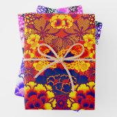 JELLOW BLUE BLUES Peony, Rose Japanisches Blumenko Geschenkpapier Set (Beispiel)