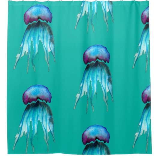 Jelly Aquarell farbenfroh, modern im Wasser Duschvorhang (Vorderseite)