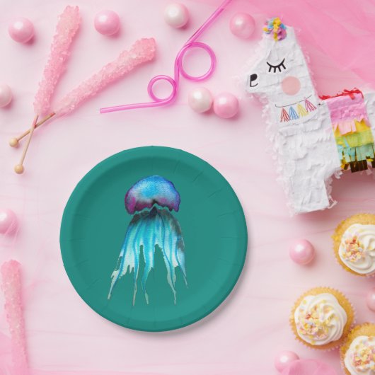 Jelly Aquarell farbenfroh, modern im Wasser Pappteller (Party)