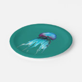 Jelly Aquarell farbenfroh, modern im Wasser Pappteller (Schrägansicht)