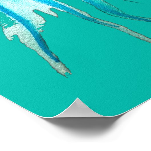 Jelly Aquarell farbenfroh, modern im Wasser Poster (Ecke)