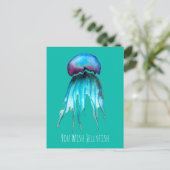 Jelly Aquarell farbenfroh, modern im Wasser Postkarte (Stehend Vorderseite)